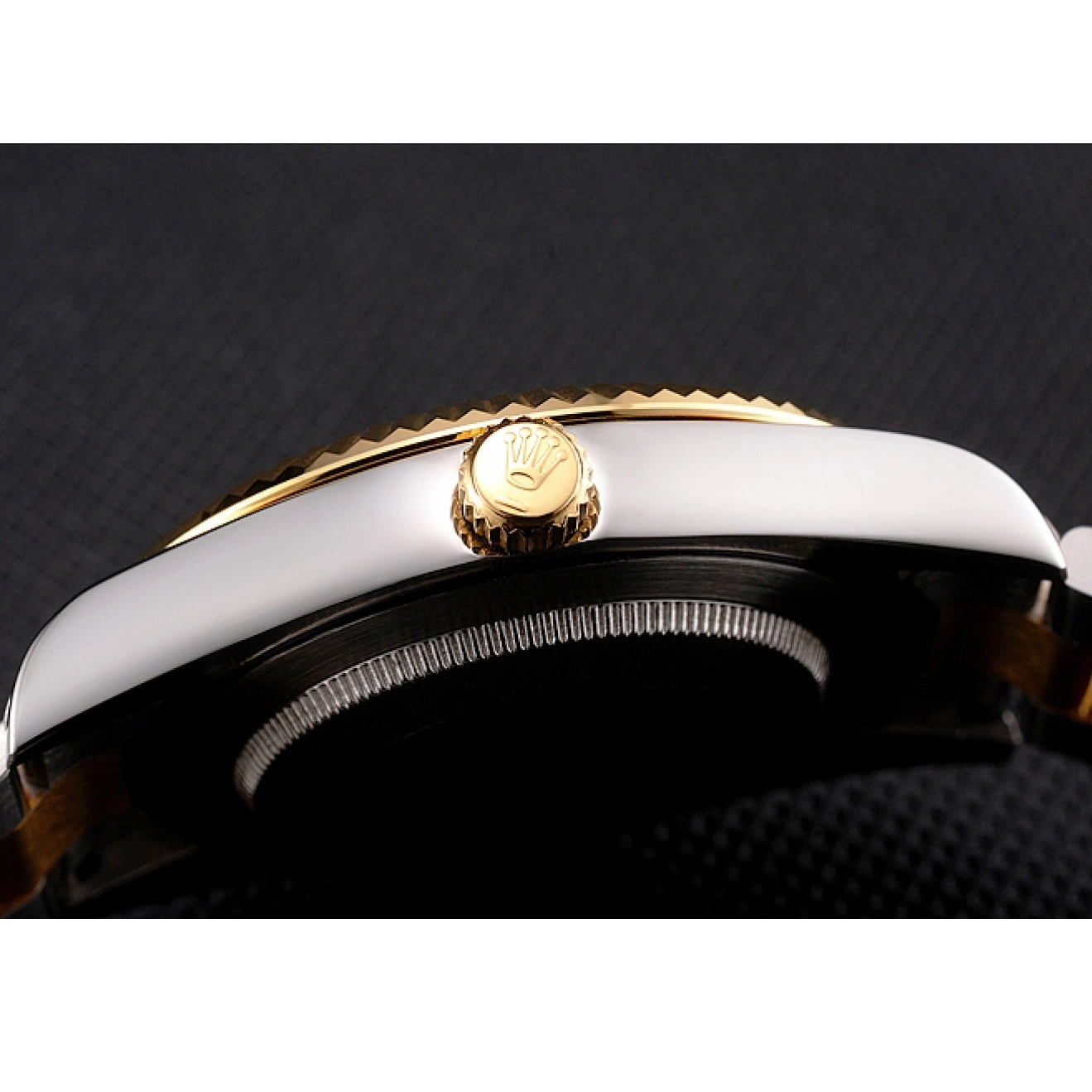 MiroTime 0824 Swiss Rolex Datejust Black Dial Gold Bezel Stainless Steel Case Two Tone Bracelet